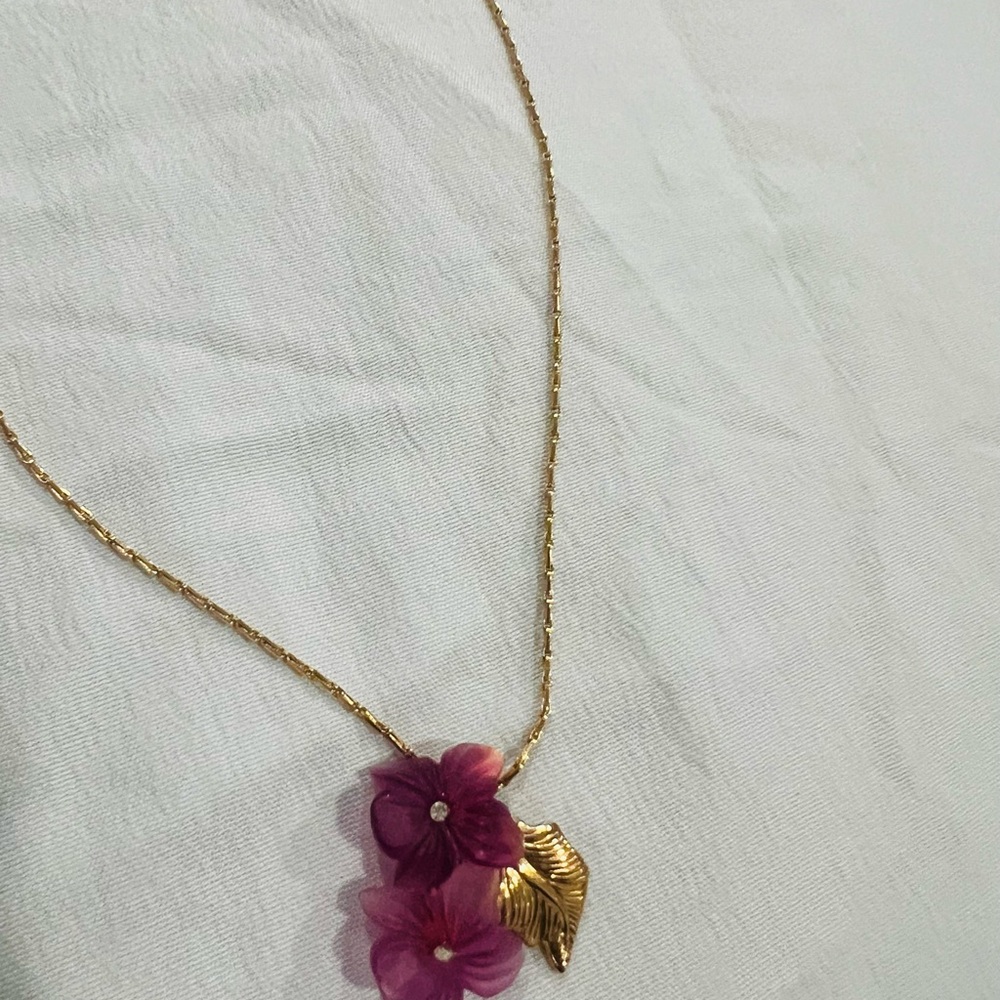 Christian Dior Gold and Purple Floral Necklace - Picture 13 of 15